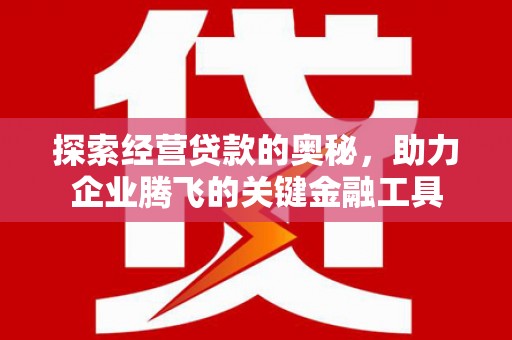 光复探索经营贷款的奥秘，助力企业腾飞的关键金融工具
