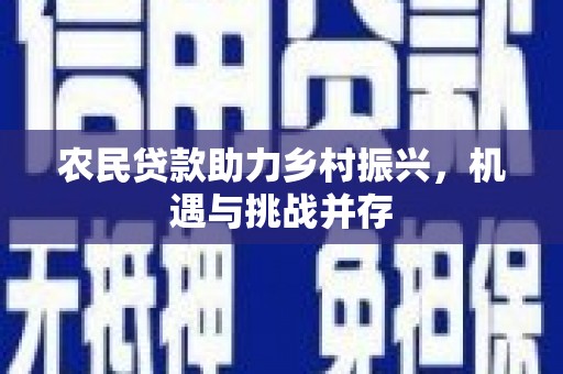 光复农民贷款助力乡村振兴，机遇与挑战并存